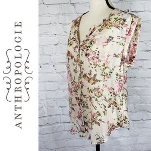 Eden & Olivia Sleeveless Sheer Floral Top SZ M